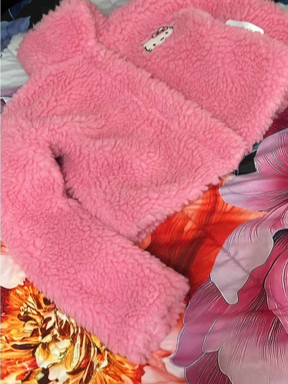 Hello Kitty Cozy Pink Sherpa Puffer Jacket for Kids